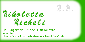 nikoletta micheli business card